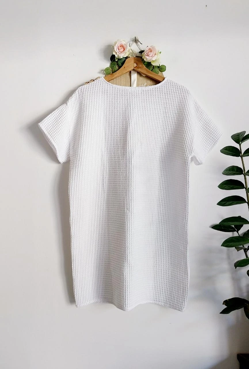 Vestido blanco 100% algodón de punto de abejón La plage Coco – photo 9
